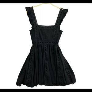 Free People FP One Verona Black Raw Hem Mini Dress